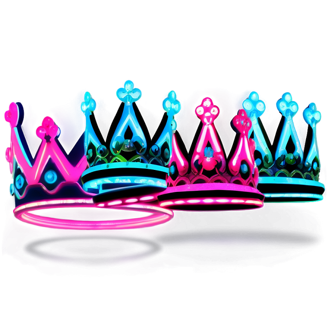a pink and blue crown on a white background