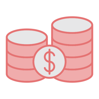 a stack of coins with a dollar sign