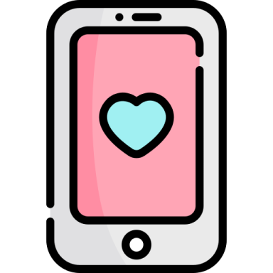 a smartphone with a heart on the screen