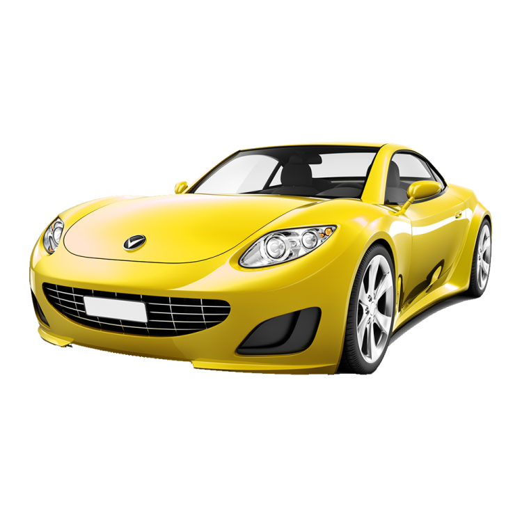 a yellow sports car