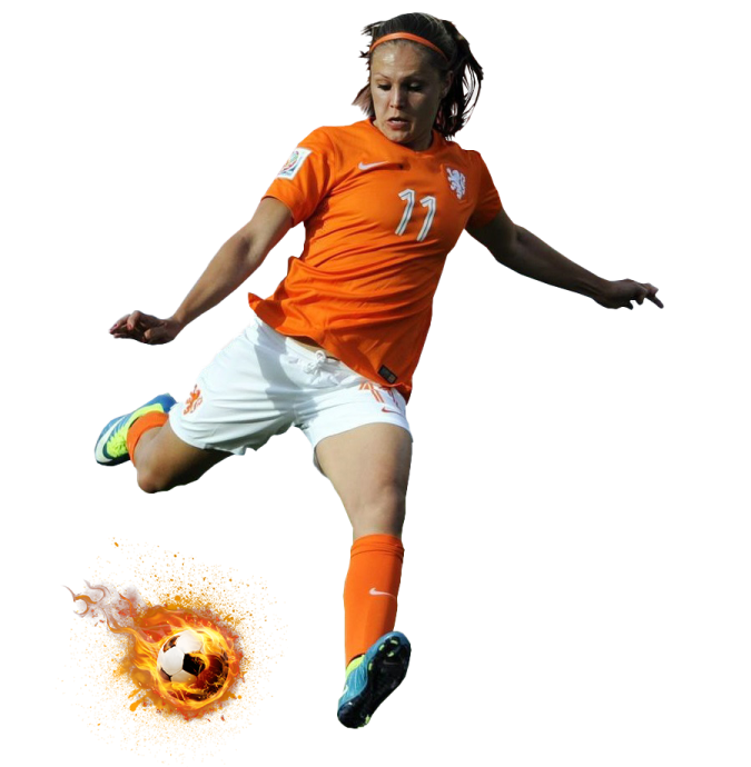 a young girl kicking a soccer ball in the air