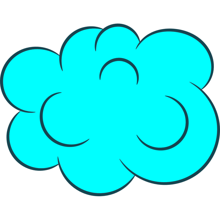 a blue cloud on a white background