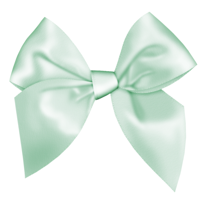 a light green bow on a white background