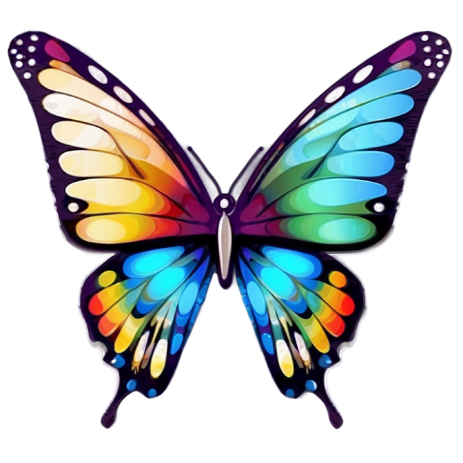 a colorful butterfly on white background