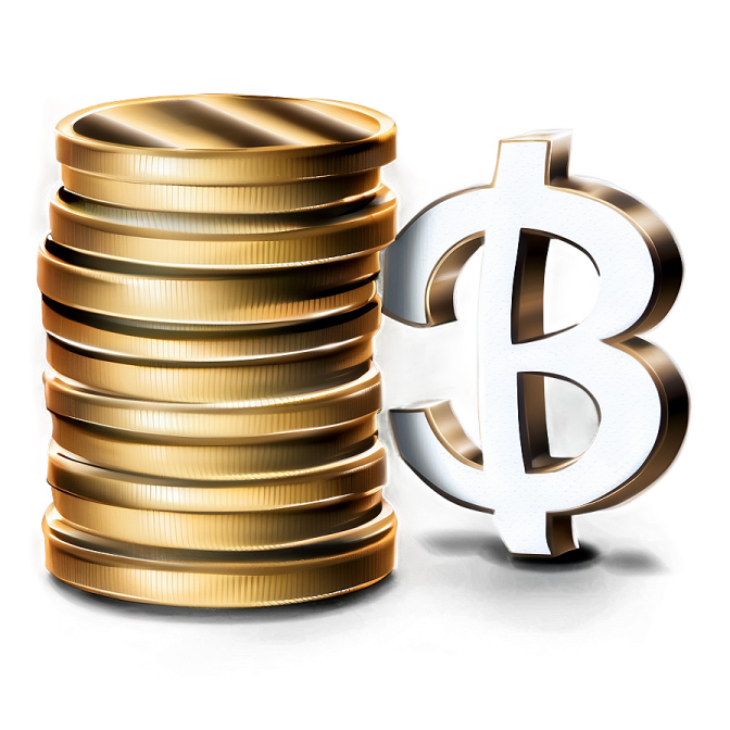 a stack of coins with the letter b on top