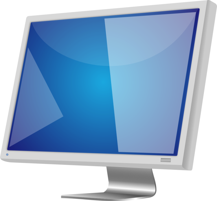 a computer monitor on a white background