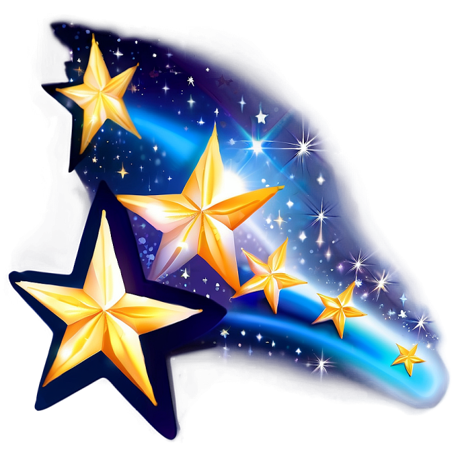 three gold stars on a white background