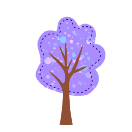 a purple tree with dots on it