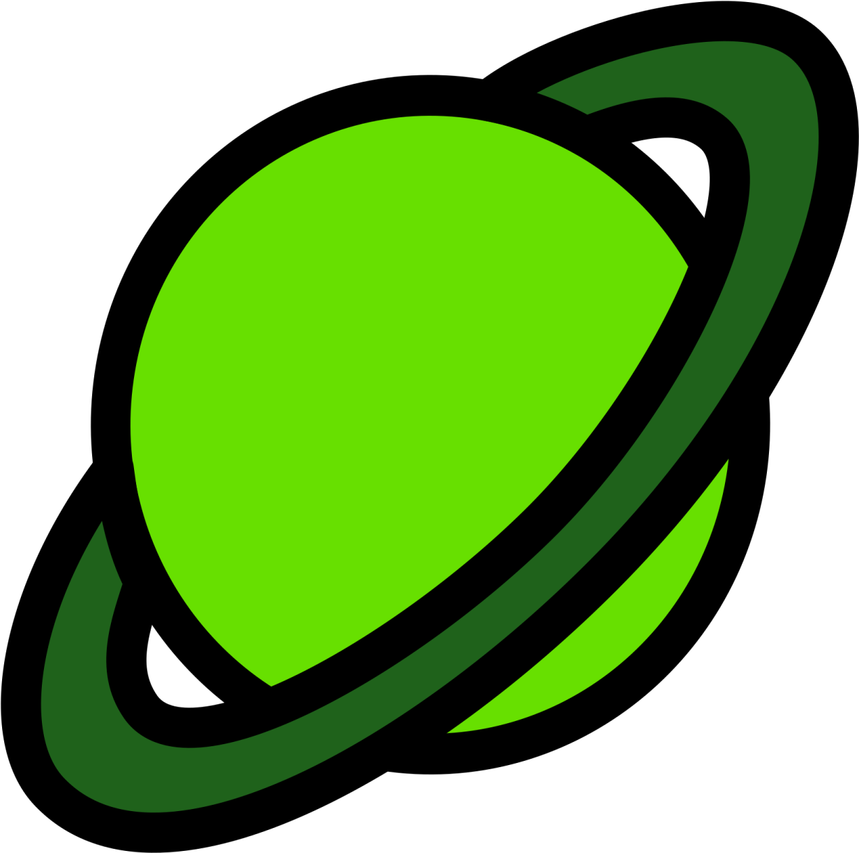 an image of a green saturn