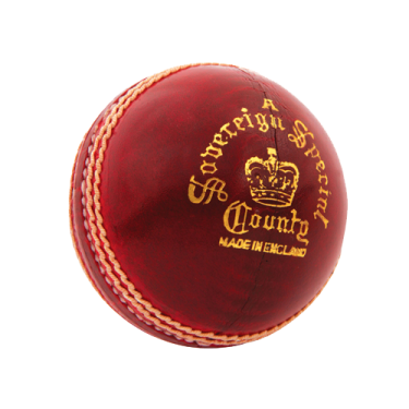 a red leather cricket ball on a white background