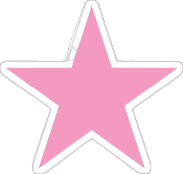a pink star sticker on a white background