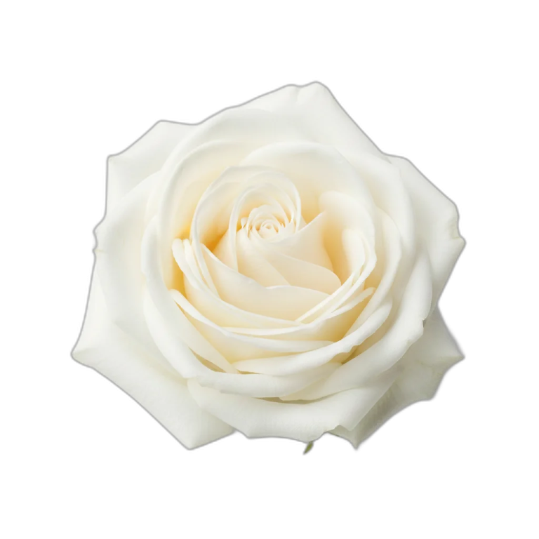 a single white rose on a white background