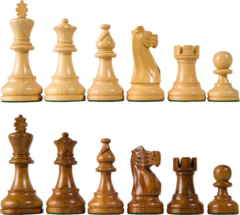 a set of wooden chess pieces
