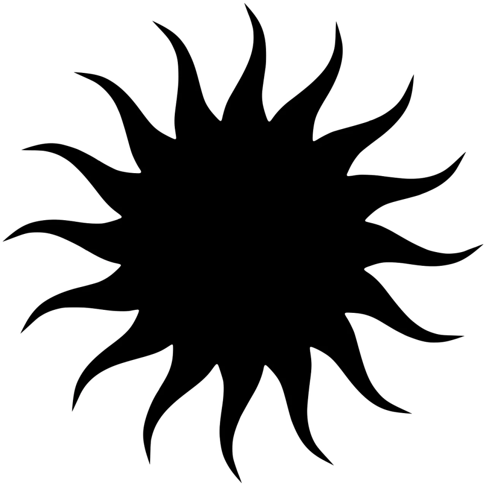 a black and white image of the sun