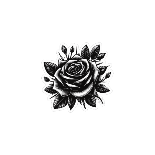 a black and white rose tattoo design