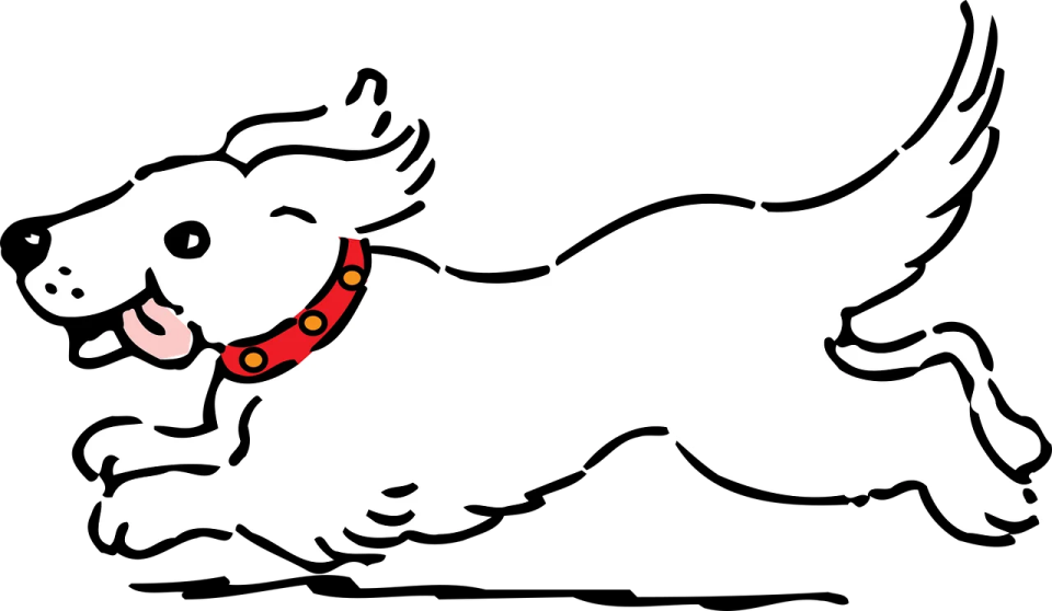 a drawing of a dog running