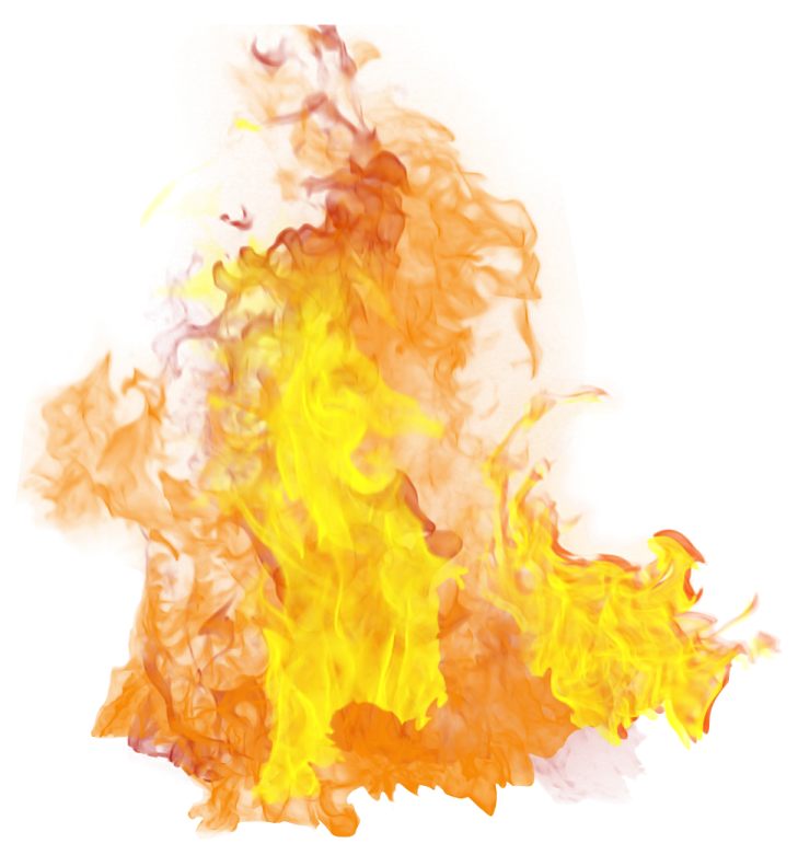a fire on a white background