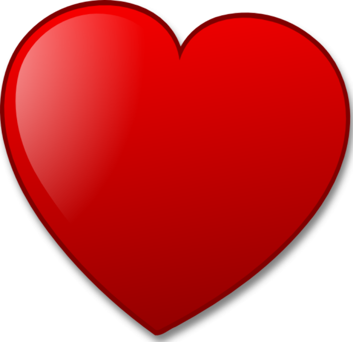 a red heart on a white background