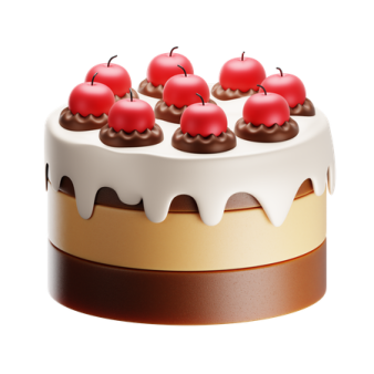 a close up of a cake with cherries on top