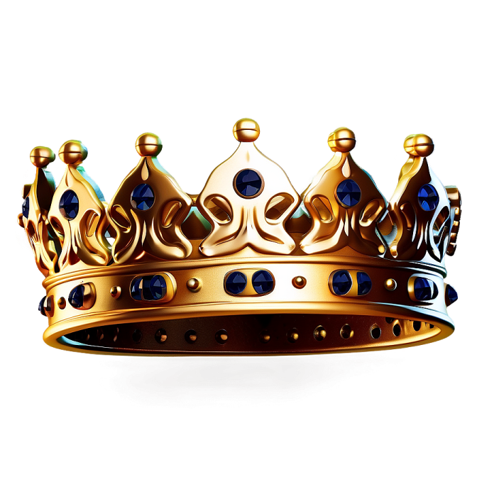 a gold crown with blue stones on it