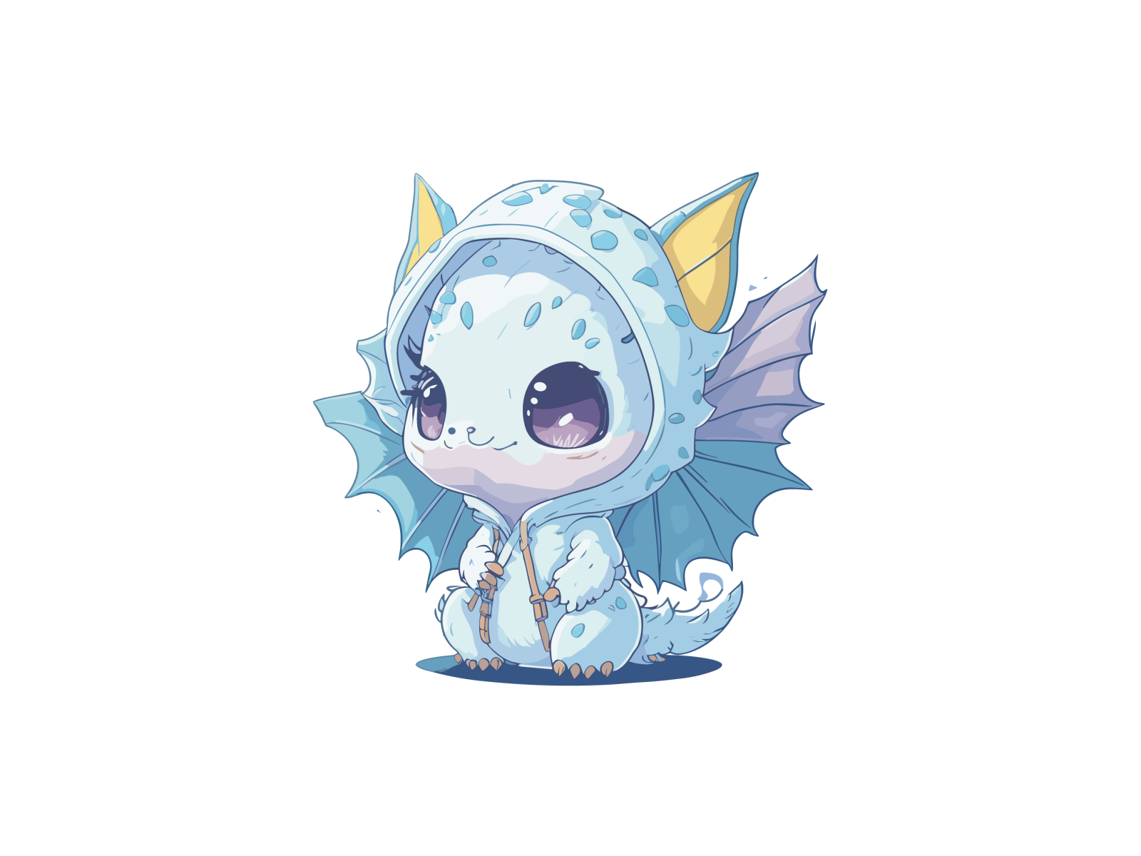 a cute little dragon sitting on the ground