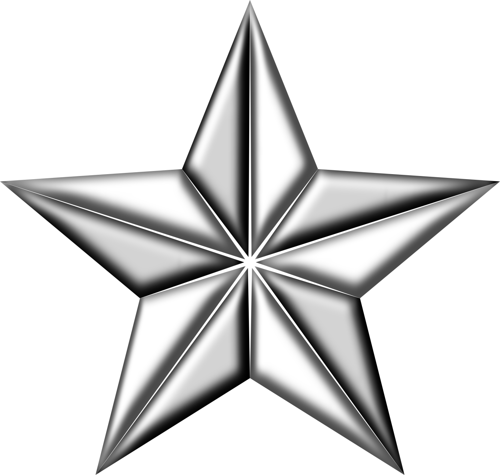 a silver star on a white background