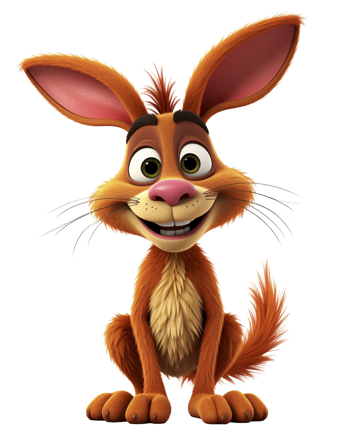a cartoon rabbit with big ears and big eyes