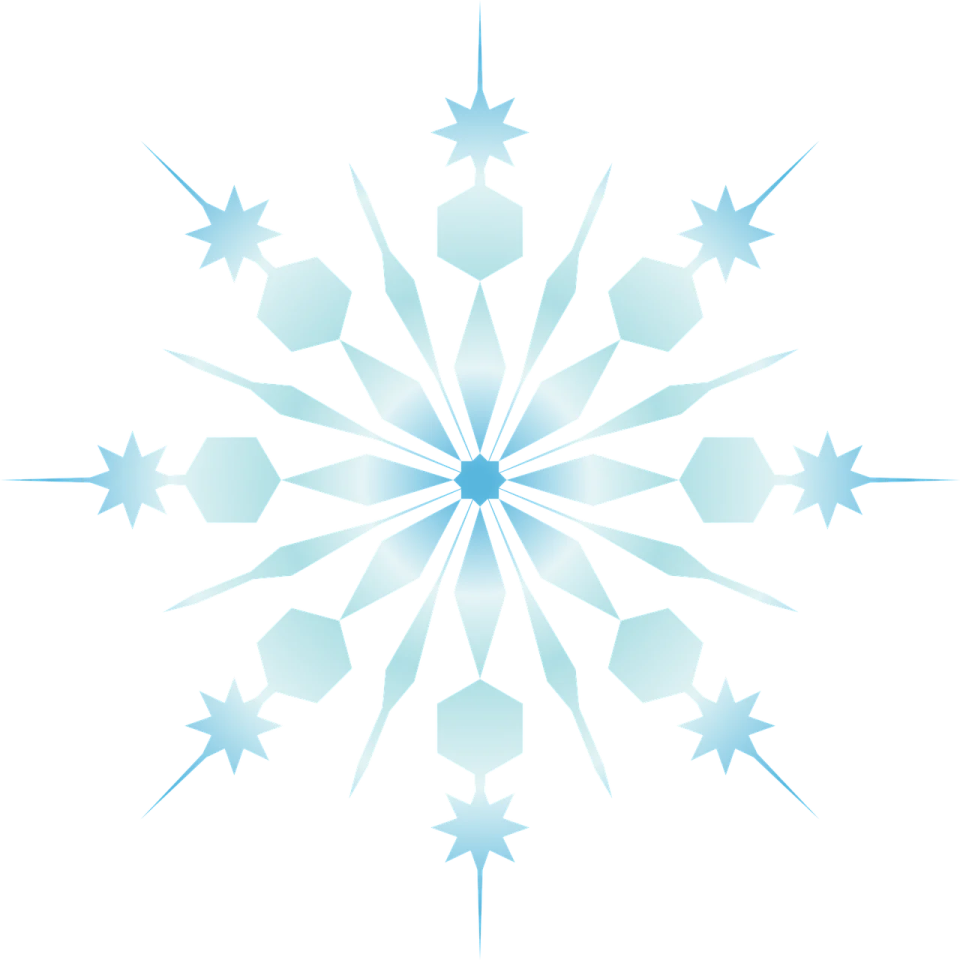 a blue snowflake on a white background