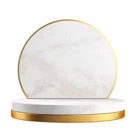 a white marble coaster with gold trim