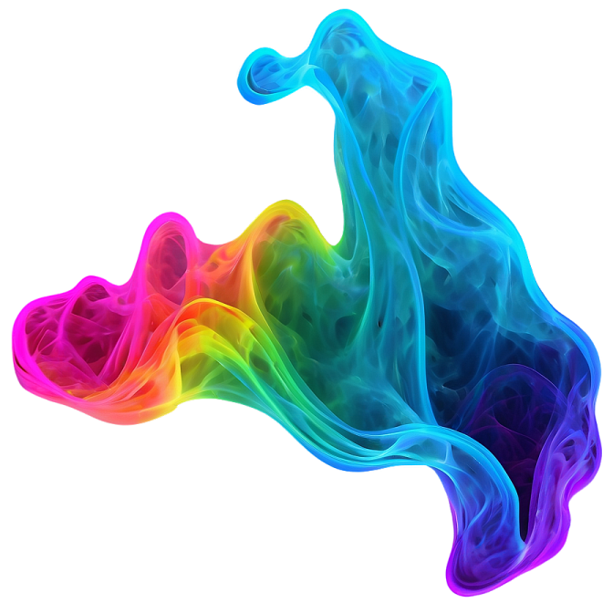 colorful smoke on a white background