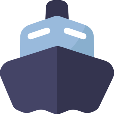 a blue and white boat