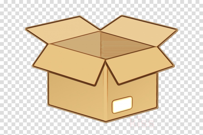 an open cardboard box on a transparent background