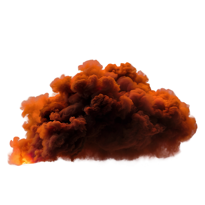 a cloud of orange smoke