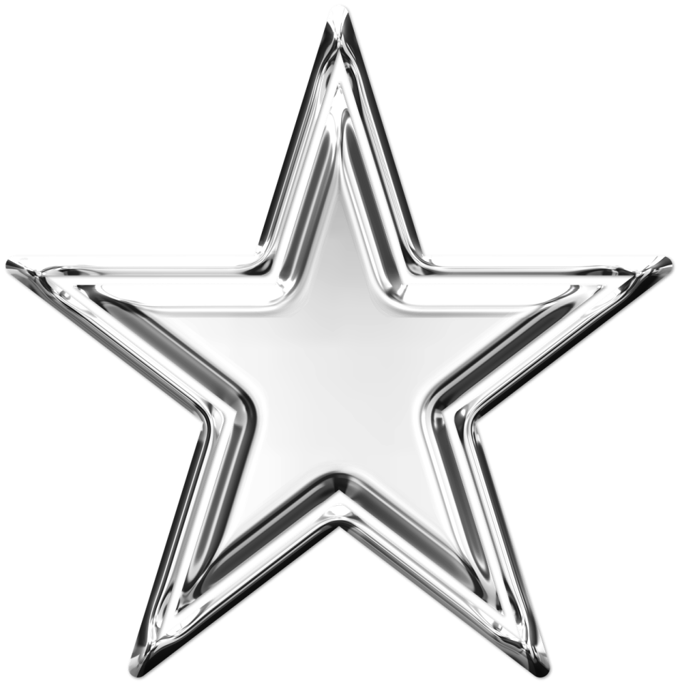 a silver star on a white background