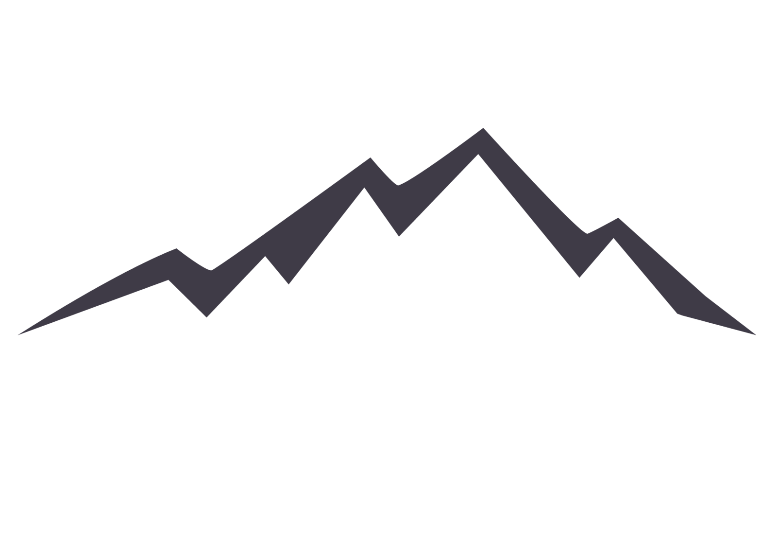 a black and white mountain icon