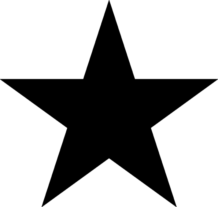 a black star on a white background
