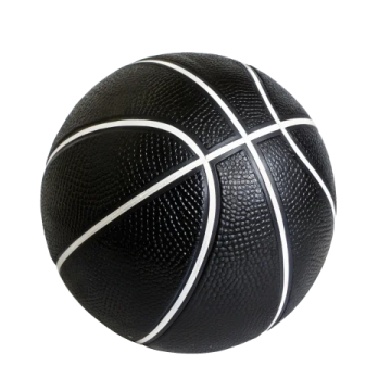a black and white basketball ball on a white background