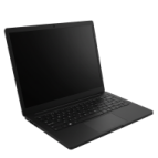 a black laptop computer on a white background