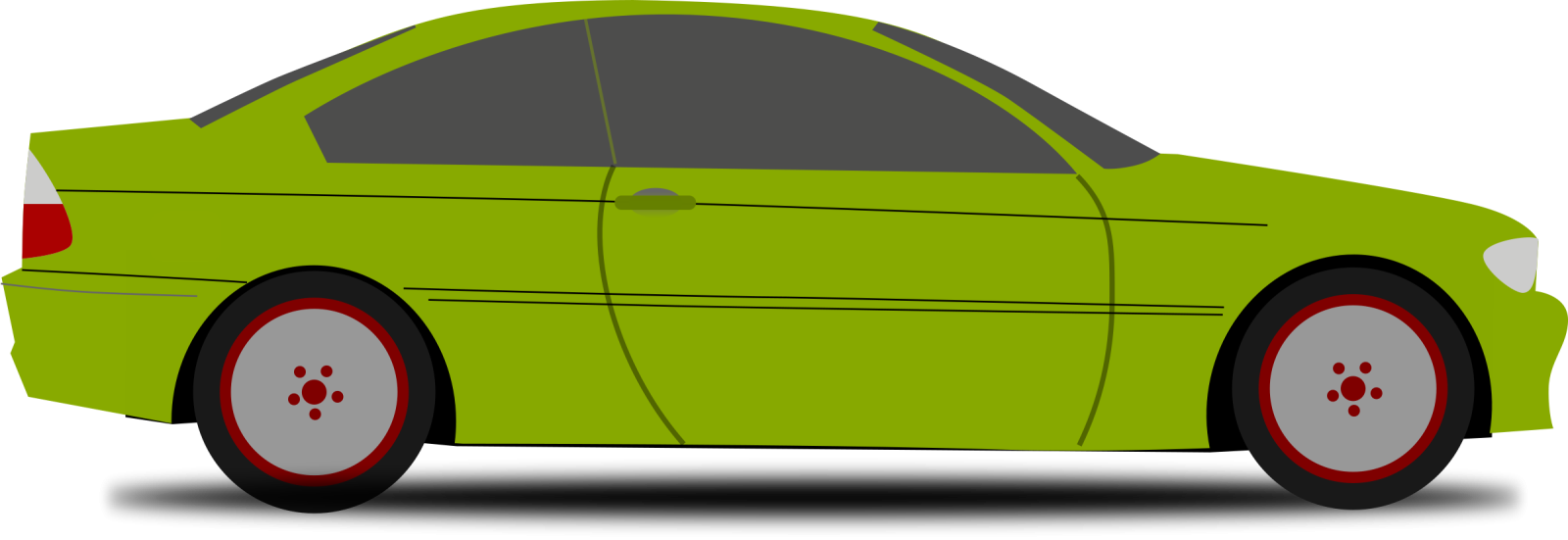 a green car on a white background