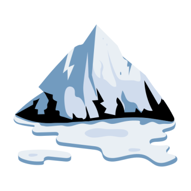 an iceberg on a white background
