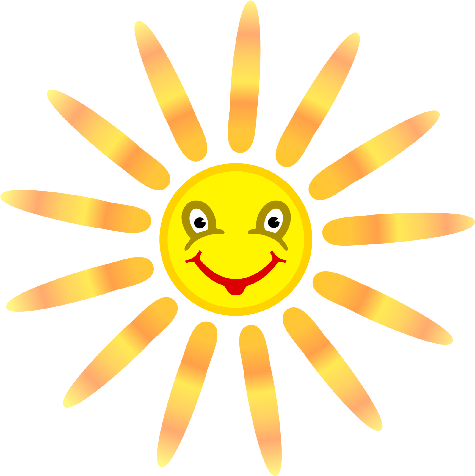a yellow sun with a smiling face