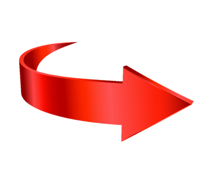 a red ribbon with an arrow pointing up