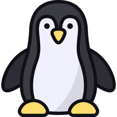 a cartoon penguin sitting on the ground
