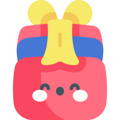 a red and yellow backpack with two ears
