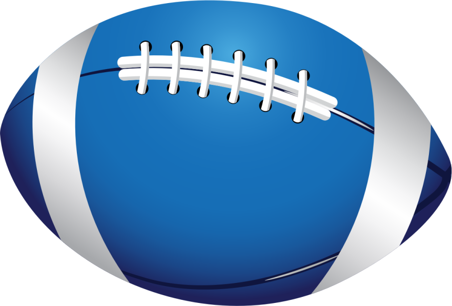 a blue and white football ball