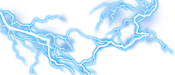 a blue and white lightning bolt