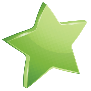 a green star with a white background