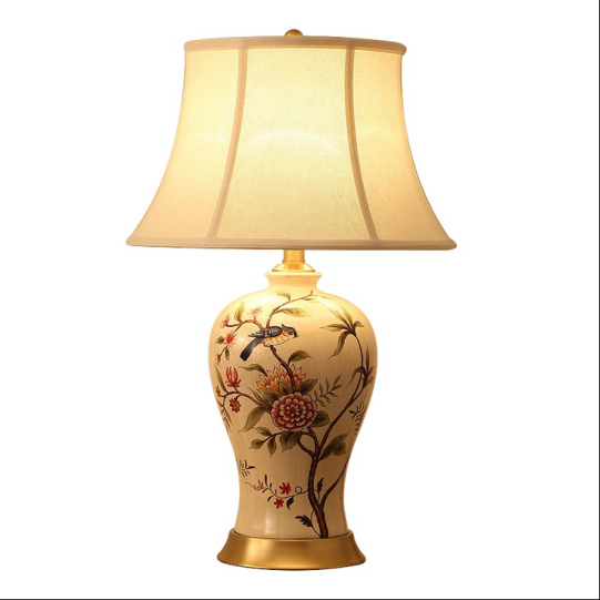 a lamp that is sitting on a table