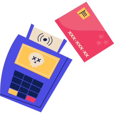 an illustration of a credit card and a wallet