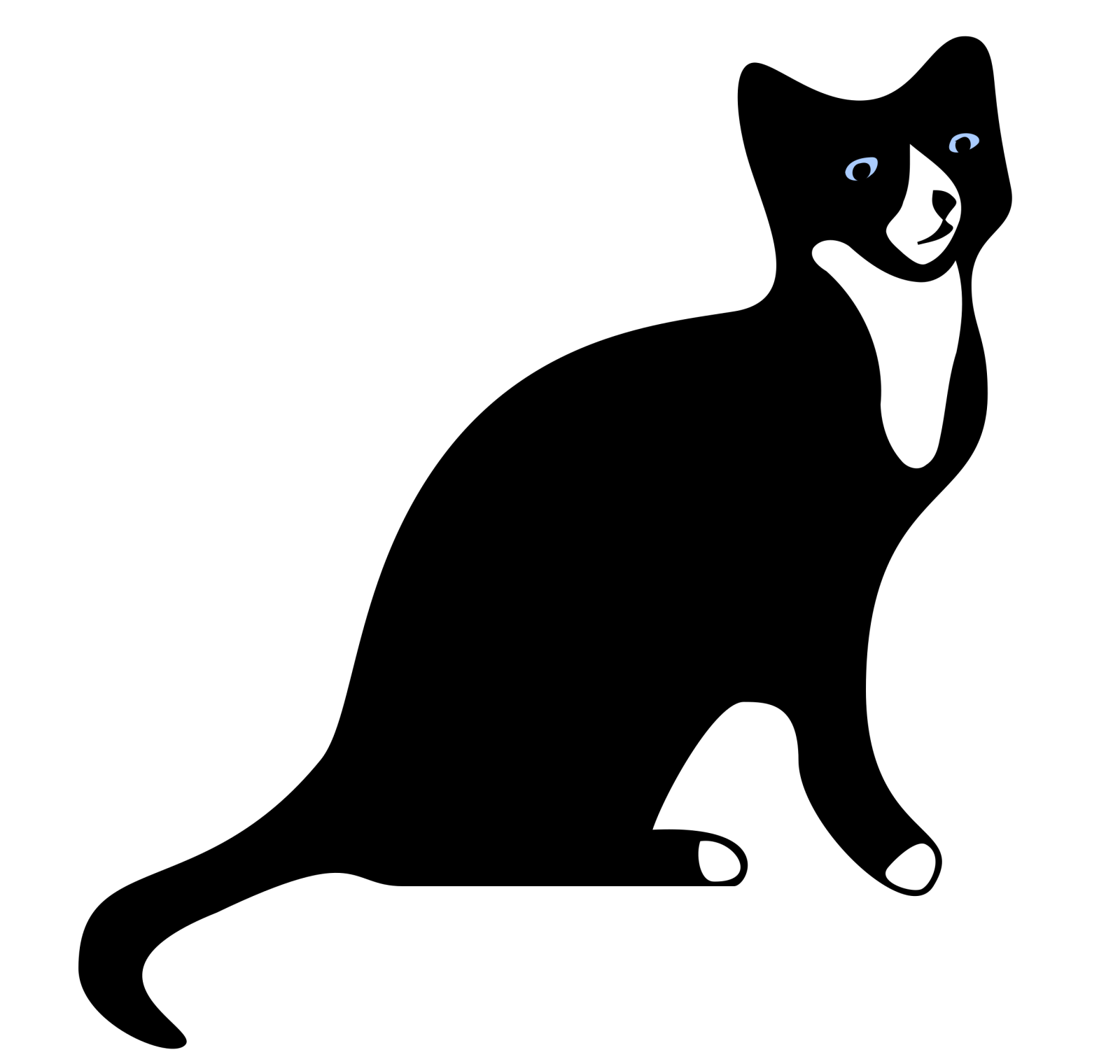 a black cat silhouetted on a white background